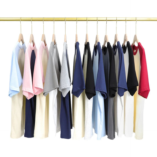 Heavyweight Contrast Sleeve Cotton T-Shirt for Men - Wear Yaani
