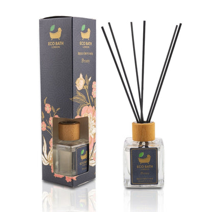 Eco Bath London Peony Reed Diffuser - Beautiful Bouquet of Peonies Fragrance, Intensive, Fresh & Long Lasting Room Diffuser, 100ml (3.38 Fl.Oz) - Wear Yaani