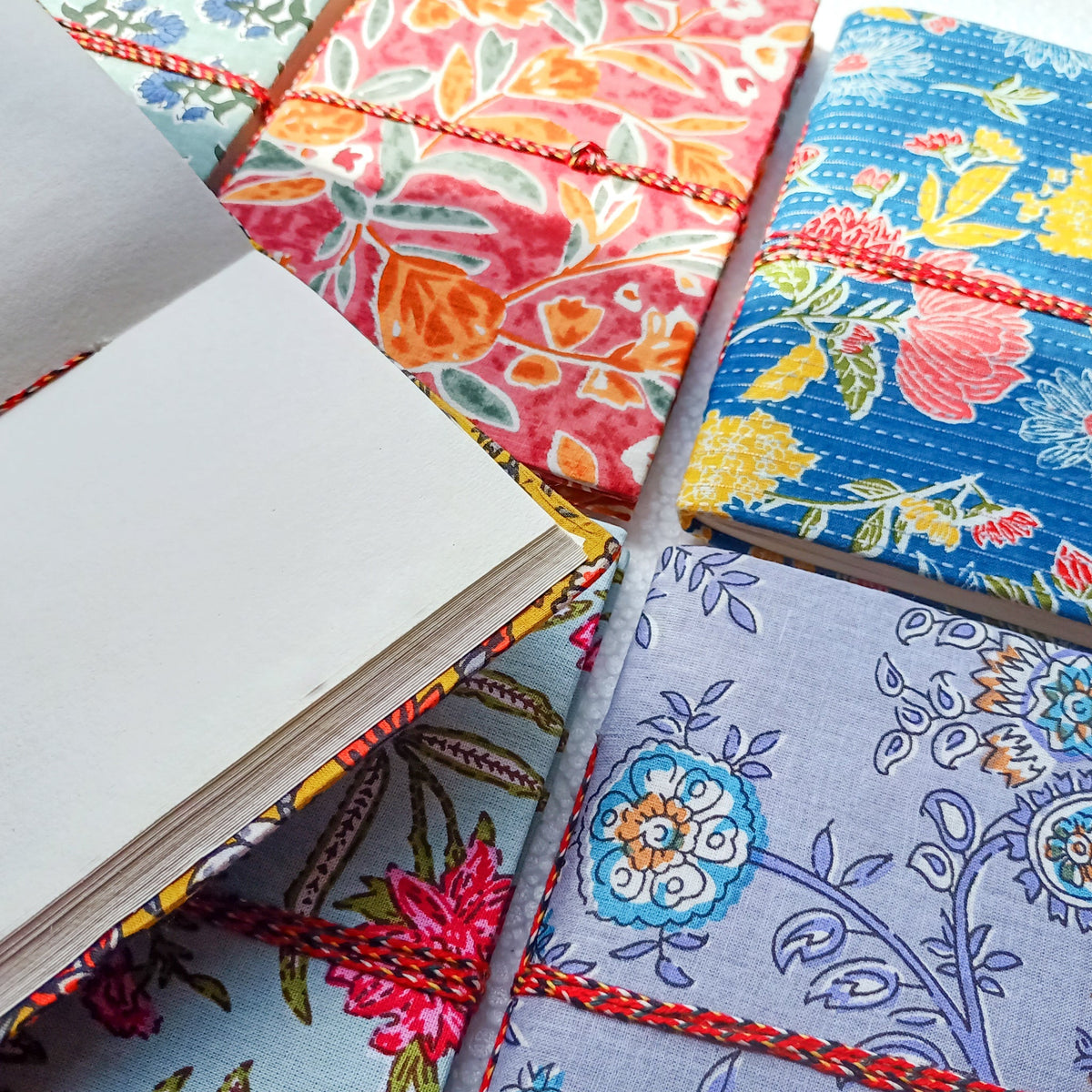 Eco Friendly Cotton Fabric Journals (5 x 7 in), Fair Trade Stationery Ethically Handmade in India - Wear Yaani