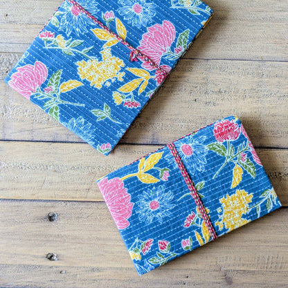 Eco Friendly Cotton Fabric Journals (5 x 7 in), Fair Trade Stationery Ethically Handmade in India - Wear Yaani
