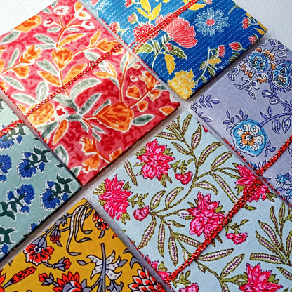 Eco Friendly Cotton Fabric Journals (5 x 7 in), Fair Trade Stationery Ethically Handmade in India - Wear Yaani