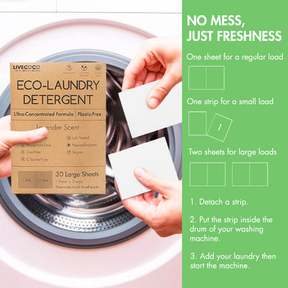 Eco-Laundry Detergent Sheets (60 Loads) - Wear Yaani