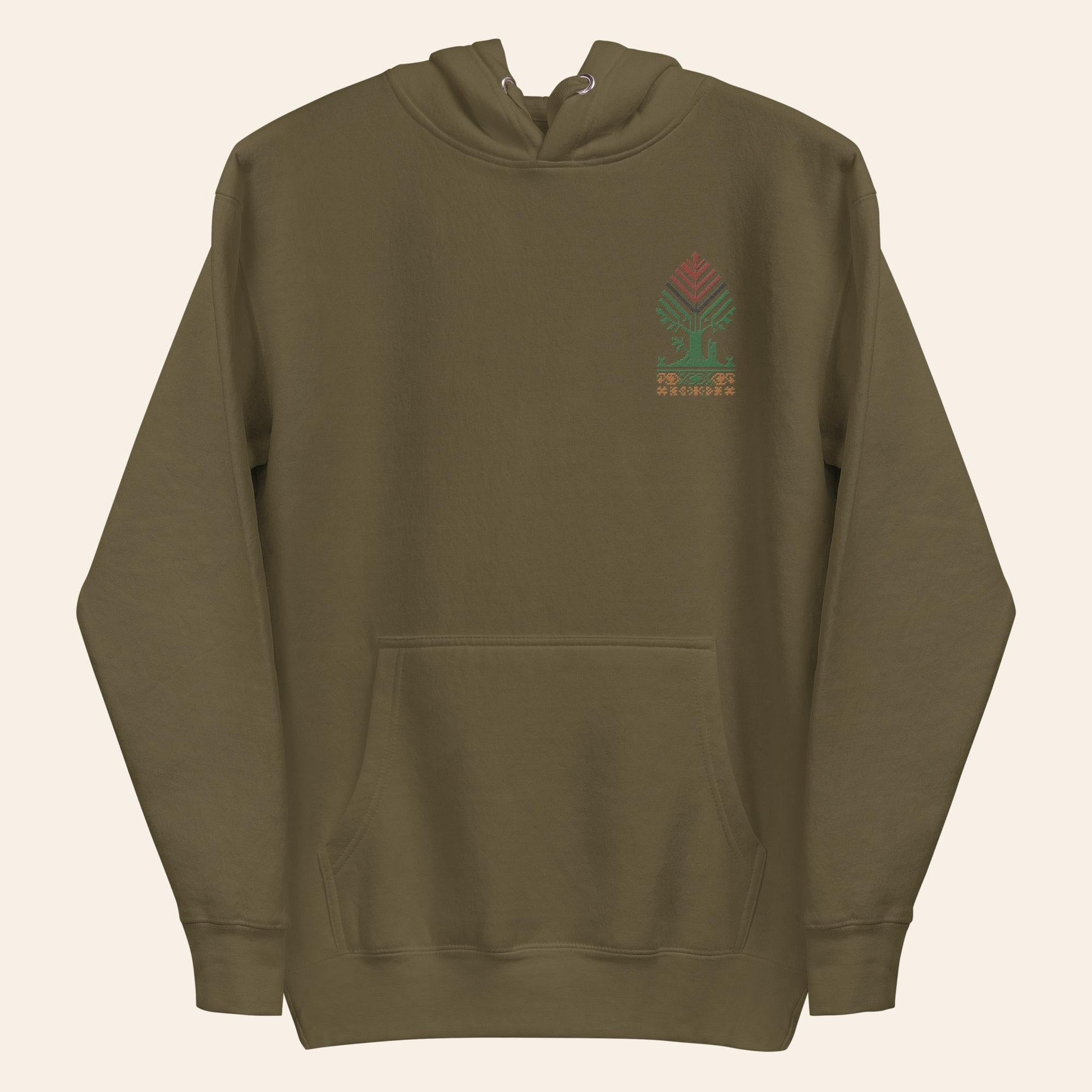 Embroidered Roots Hoodie – Palestinian & Irish Heritage Tree - Wear Yaani
