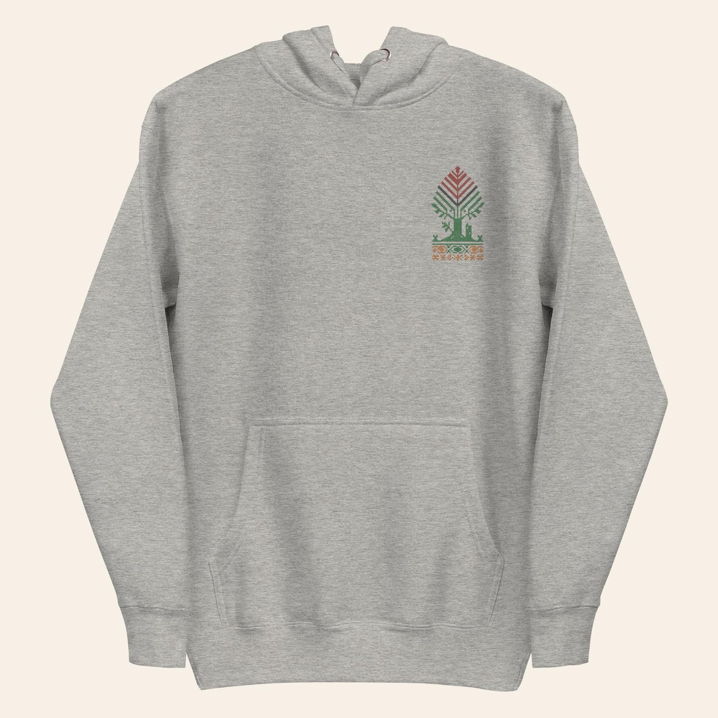 Embroidered Roots Hoodie – Palestinian & Irish Heritage Tree - Wear Yaani