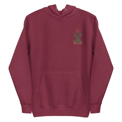 Embroidered Roots hoodie with Palestinian & Irish heritage tree design