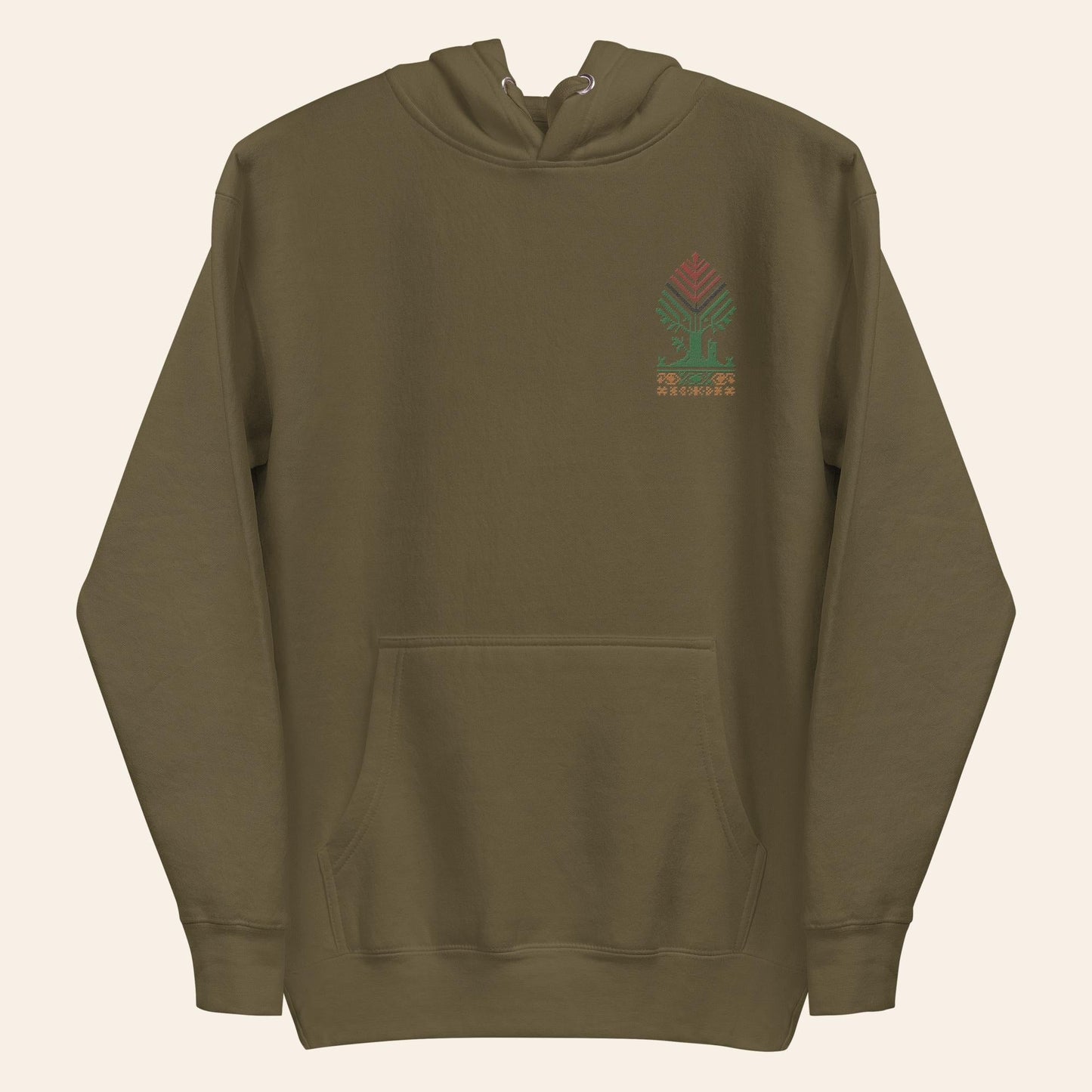 Embroidered Roots Hoodie – Palestinian & Irish Heritage Tree - Wear Yaani