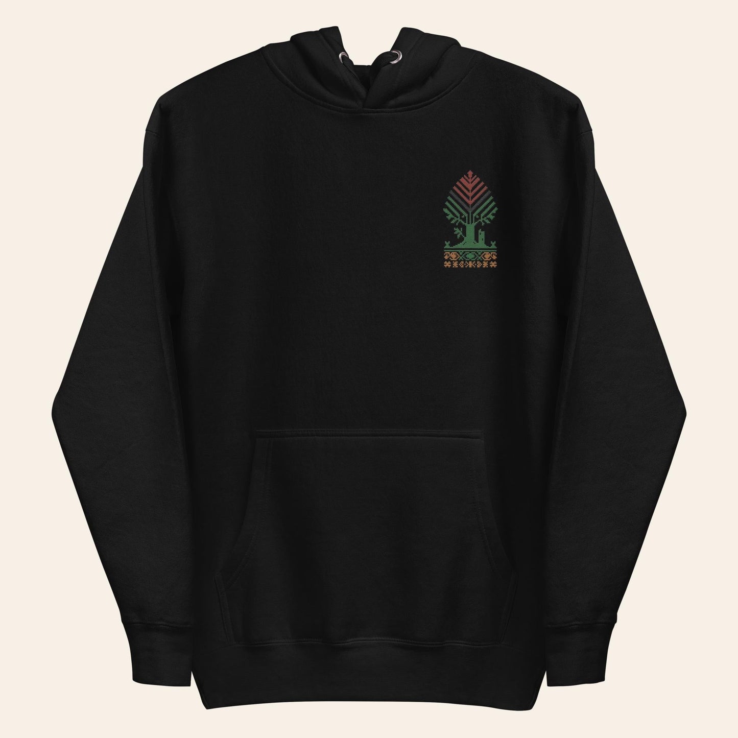 Embroidered Roots Hoodie – Palestinian & Irish Heritage Tree - Wear Yaani