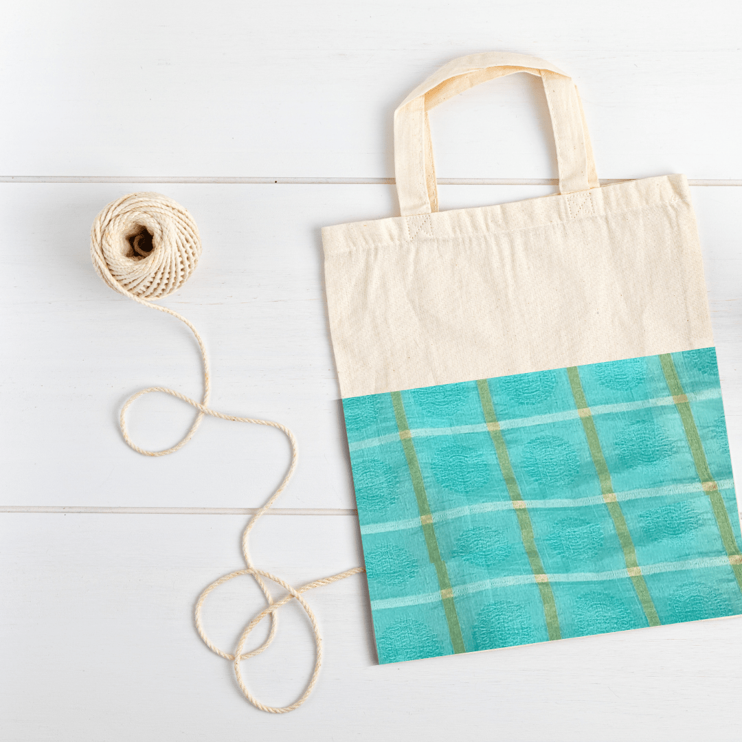 Half sari, half cotton tote bag, ethically handmade in India - Wear Yaani