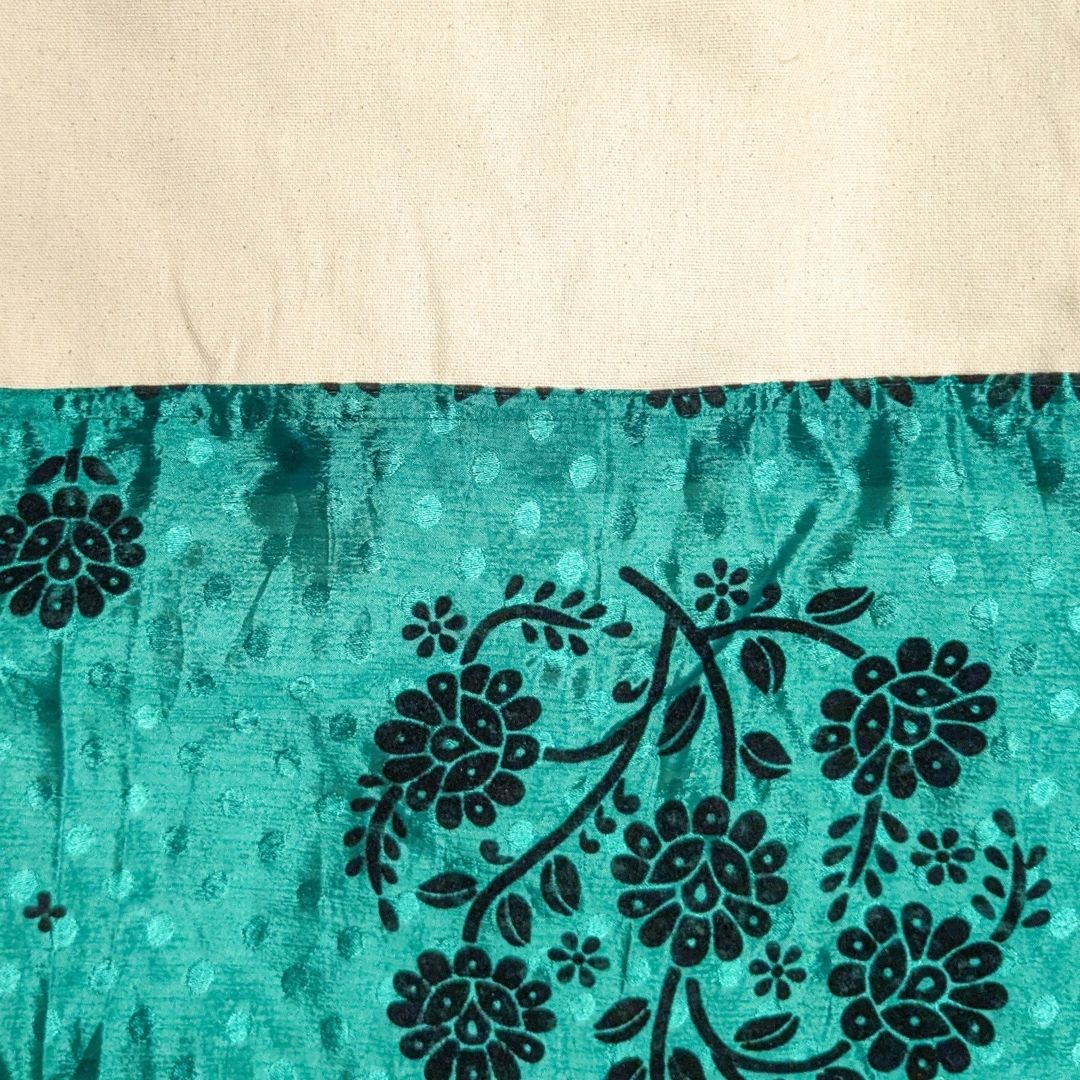 Half sari, half cotton tote bag, ethically handmade in India - Wear Yaani