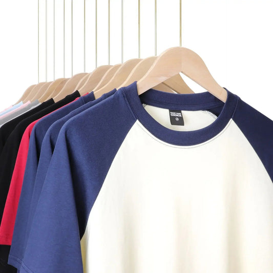 Heavyweight Contrast Sleeve Cotton T-Shirt for Men - Wear Yaani