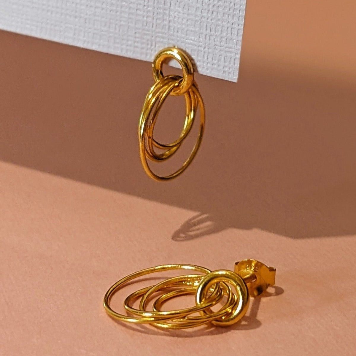 Hoop Cluster Rings Gold Stud Earrings - Wear Yaani