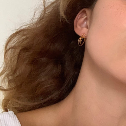 Hoop Cluster Rings Gold Stud Earrings - Wear Yaani