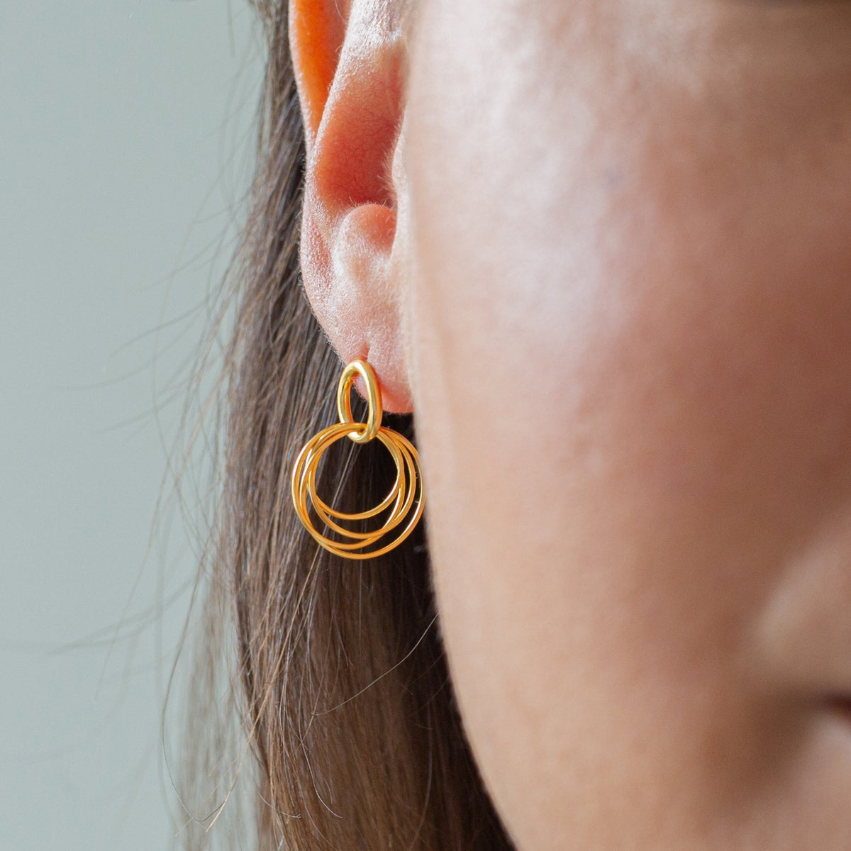 Hoop Cluster Rings Gold Stud Earrings - Wear Yaani