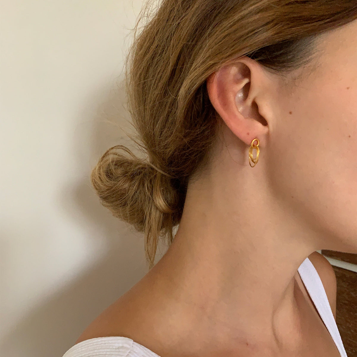 Hoop Cluster Rings Gold Stud Earrings - Wear Yaani