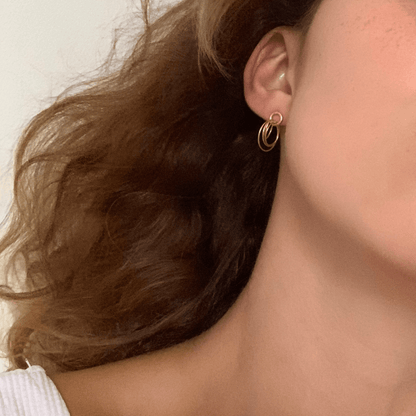 Hoop Cluster Rings Gold Stud Earrings - Wear Yaani