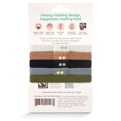 KOOSHOO Classics Organic Plastic-Free Hair Ties – 5 Pack - Wear Yaani