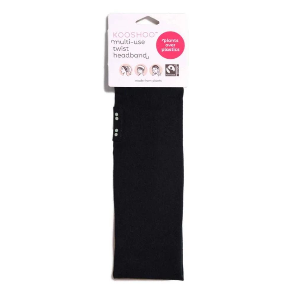 KOOSHOO Twist Headband Jet Black – Organic Fairtrade - Wear Yaani