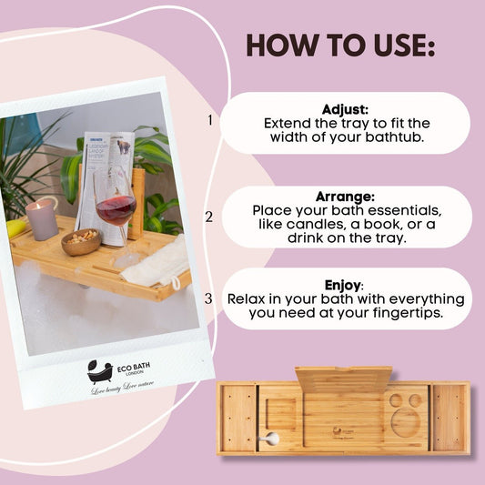 Luxury Eco-Friendly Bamboo Bath Tray - Wear Yaani