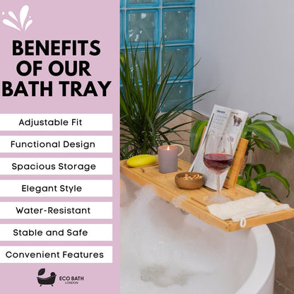 Luxury Eco-Friendly Bamboo Bath Tray - Wear Yaani