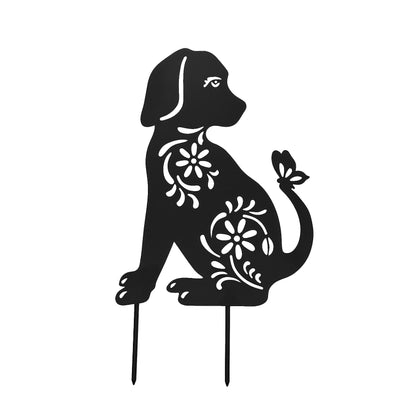 Metal Cat and Dog Silhouette Garden Ornament - Wear Yaani