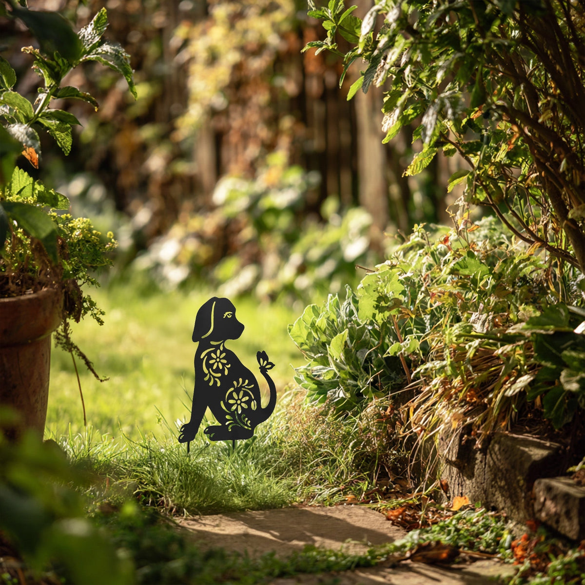 Metal Cat and Dog Silhouette Garden Ornament - Wear Yaani