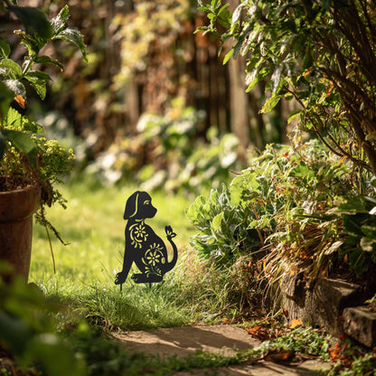 Metal Cat and Dog Silhouette Garden Ornament - Wear Yaani