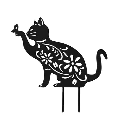 Metal Cat and Dog Silhouette Garden Ornament - Wear Yaani
