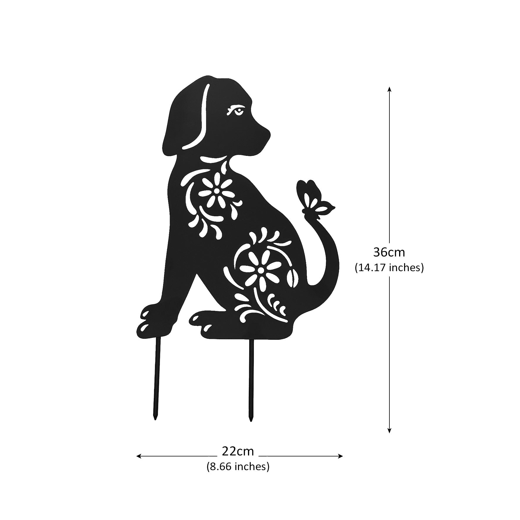 Metal Cat and Dog Silhouette Garden Ornament - Wear Yaani