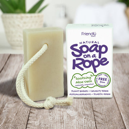 Natural Soap On A Rope - 'Soothing' Aloe Vera 125g - Wear Yaani