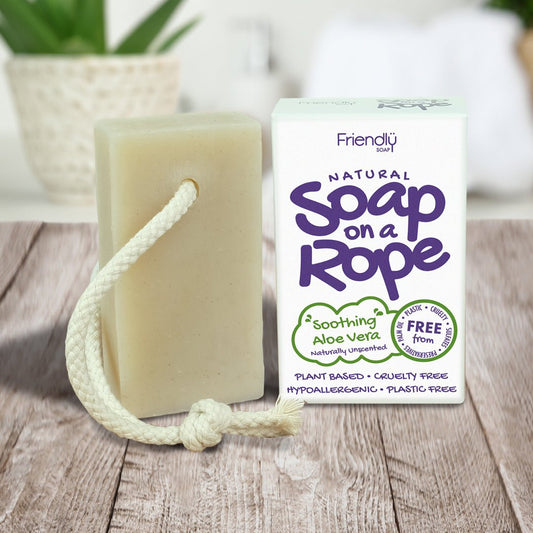 Natural Soap On A Rope - 'Soothing' Aloe Vera 125g - Wear Yaani