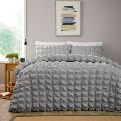 OLIVIA ROCCO Textured Pintuck Ruffles Pleated Microfibre Duvet Cover Set With Pillowcases - Wear Yaani