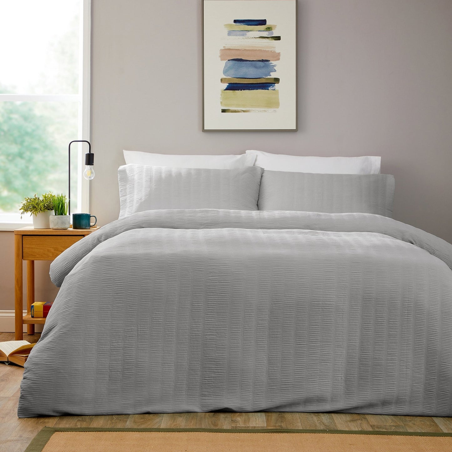 OLIVIA ROCCO Textured Pintuck Ruffles Pleated Microfibre Duvet Cover Set With Pillowcases - Wear Yaani