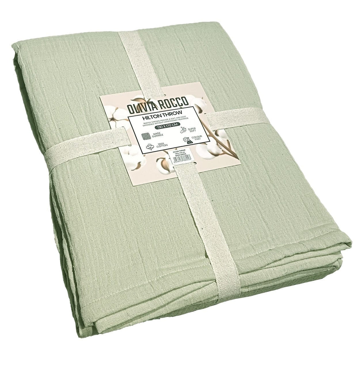 OLIVIA ROCCO Hilton Throw Blanket Reversible Quilted Design Lightweight For Sofa And Bed