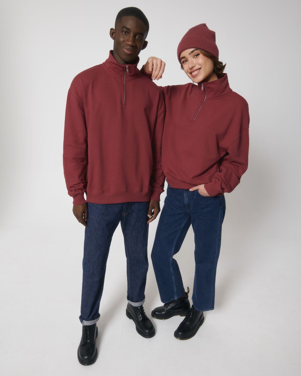 Organic Boxy Quarter Zip Sweatshirt: Unisex - Wear Yaani