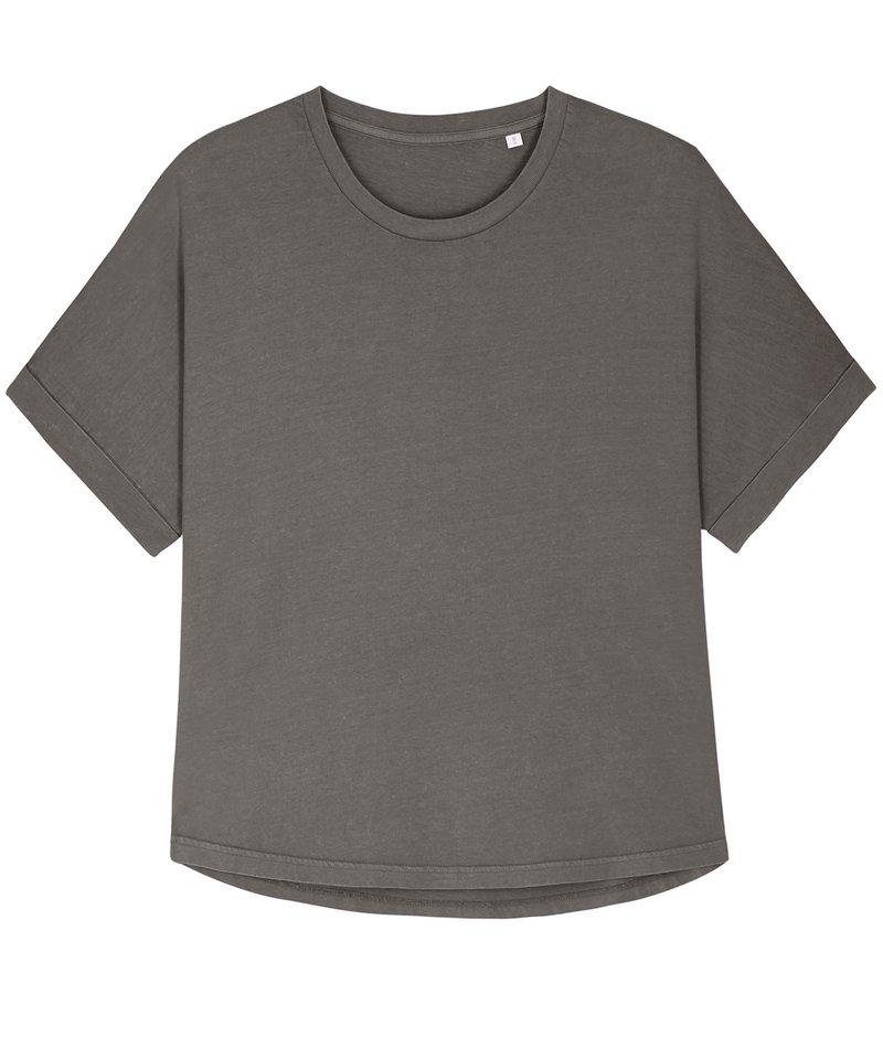 Organic Garment Dyed Roll Sleeve T-shirt: Womens - Wear Yaani