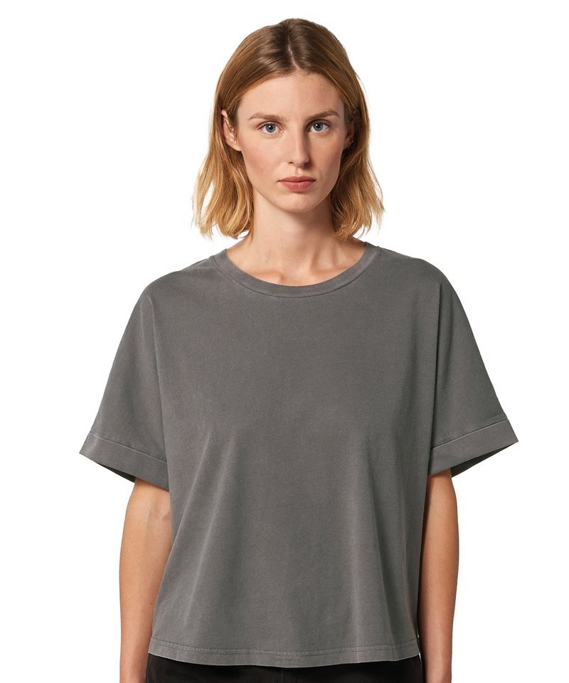 Organic Garment Dyed Roll Sleeve T-shirt: Womens - Wear Yaani