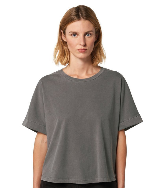 Organic Garment Dyed Roll Sleeve T-shirt: Womens - Wear Yaani