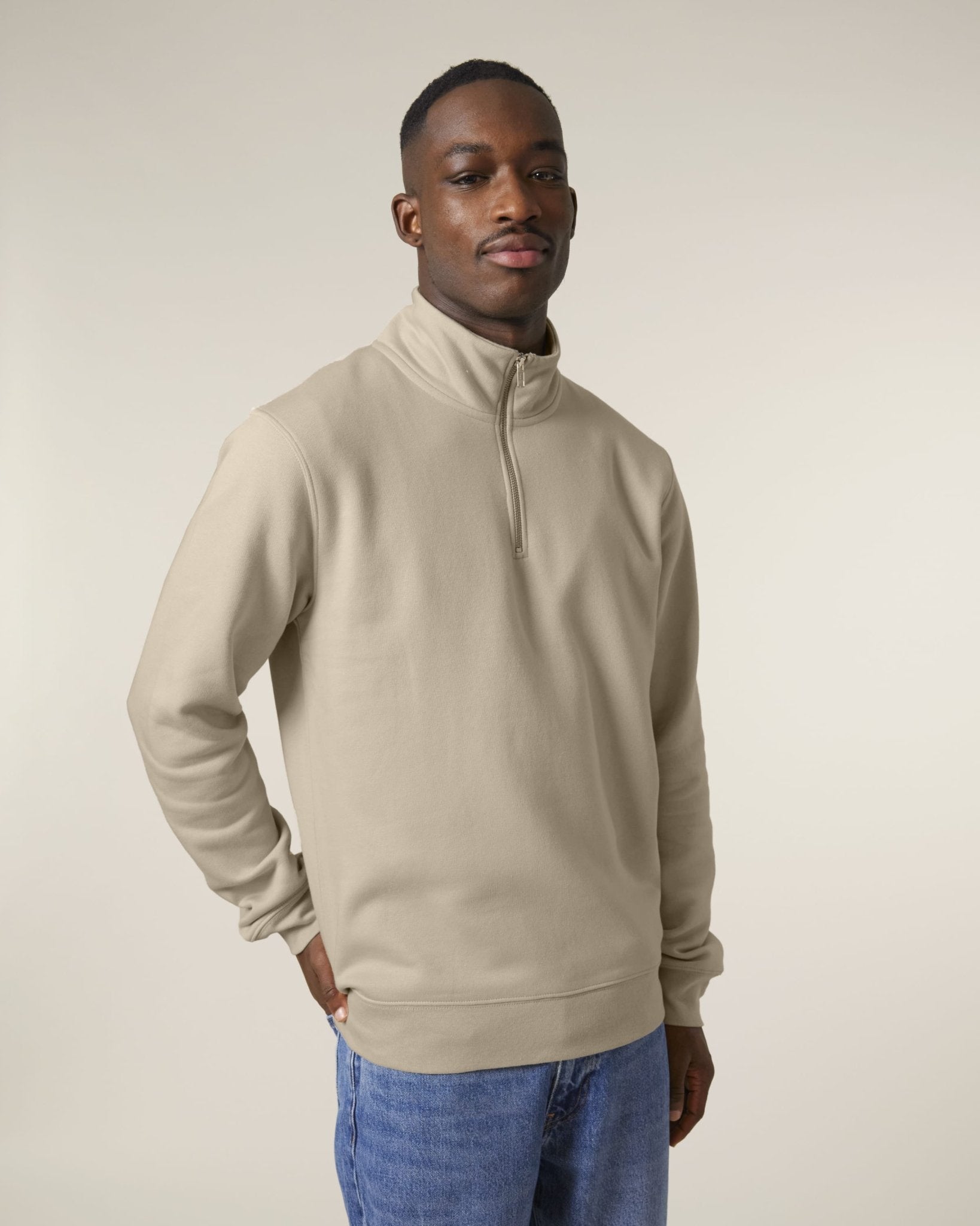 Organic Zip Neck Sweatshirt: Unisex - Wear Yaani