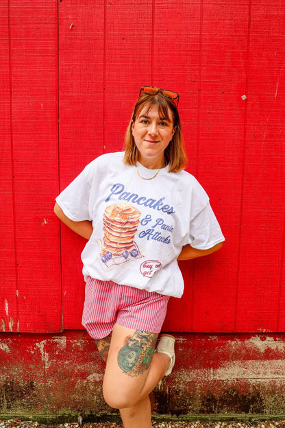 Pancakes & Panic Attacks printed tee - Wear Yaani