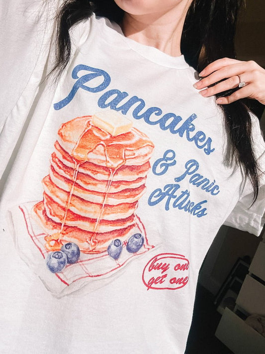 Pancakes & Panic Attacks printed tee - Wear Yaani