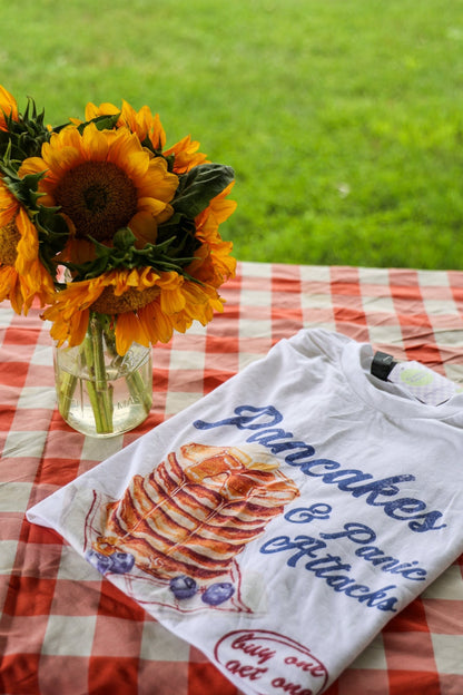 Pancakes & Panic Attacks printed tee - Wear Yaani