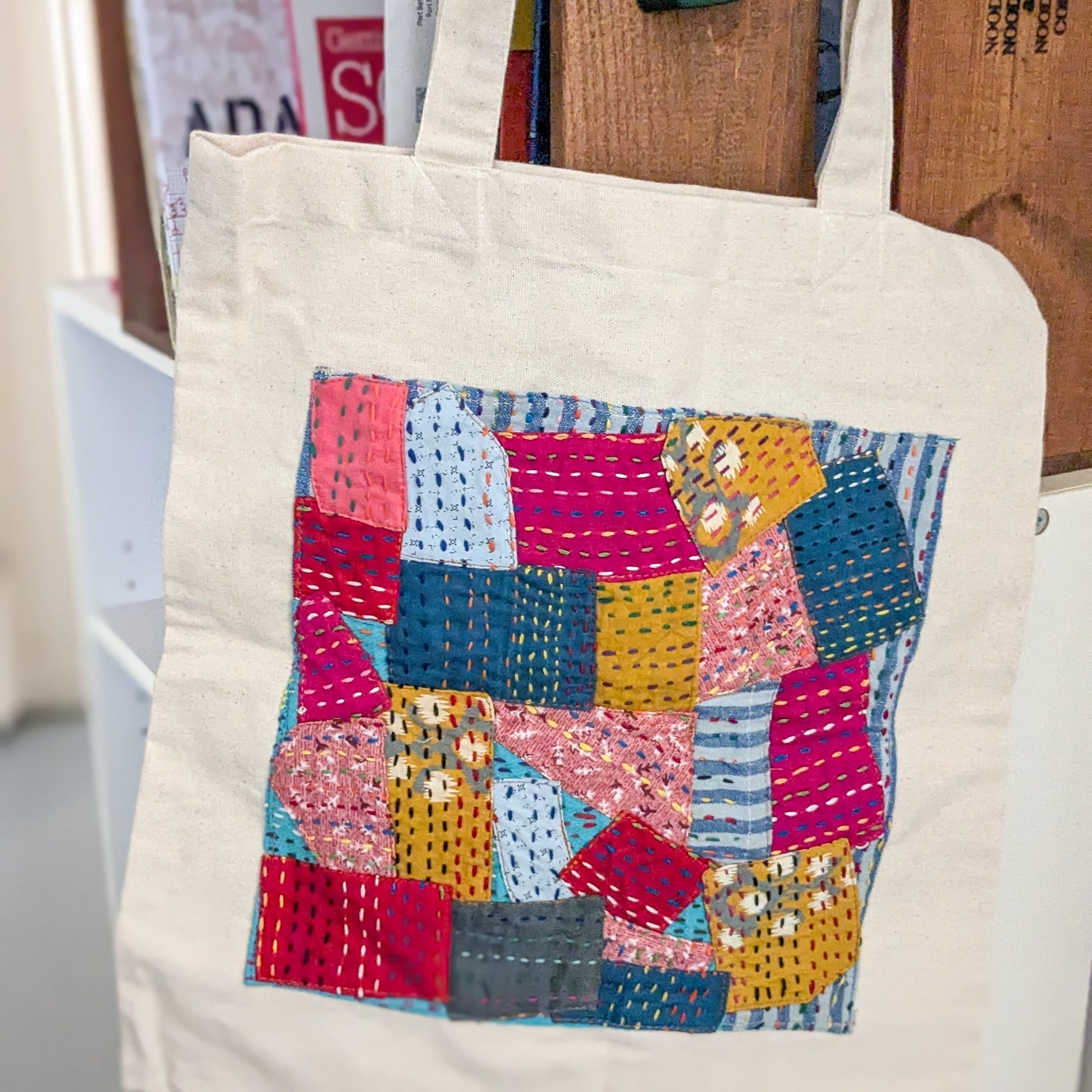 Sari patchwork cotton tote bag - Wear Yaani