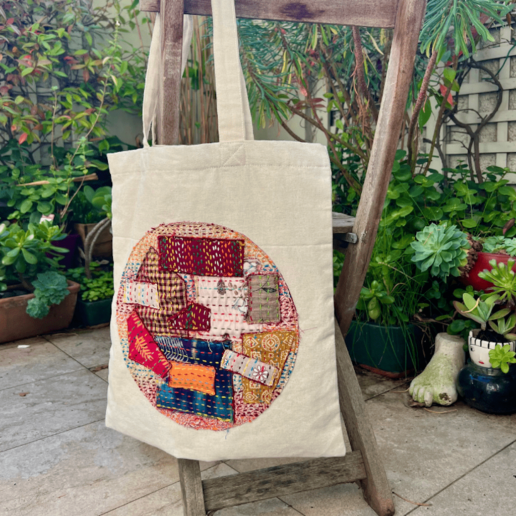 Sari patchwork cotton tote bag - Wear Yaani