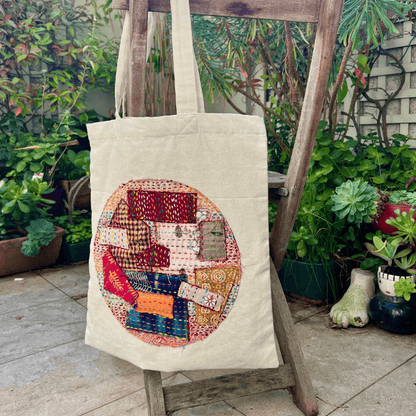 Sari patchwork cotton tote bag - Wear Yaani