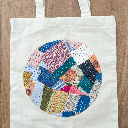 Sari patchwork cotton tote bag - Wear Yaani