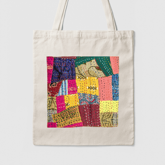 Sari patchwork cotton tote bag - Wear Yaani