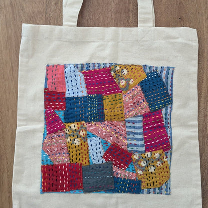 Sari patchwork cotton tote bag - Wear Yaani