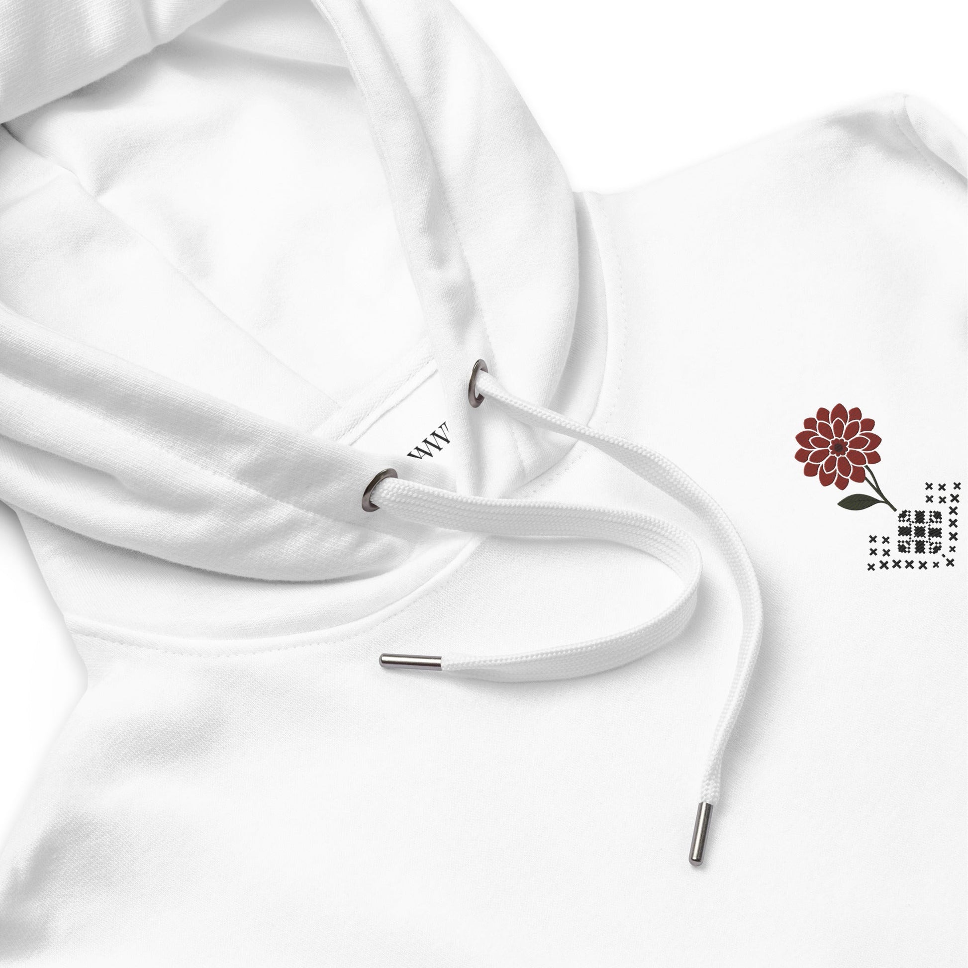 The Dahlia hoodie in charcoal with oversized floral design