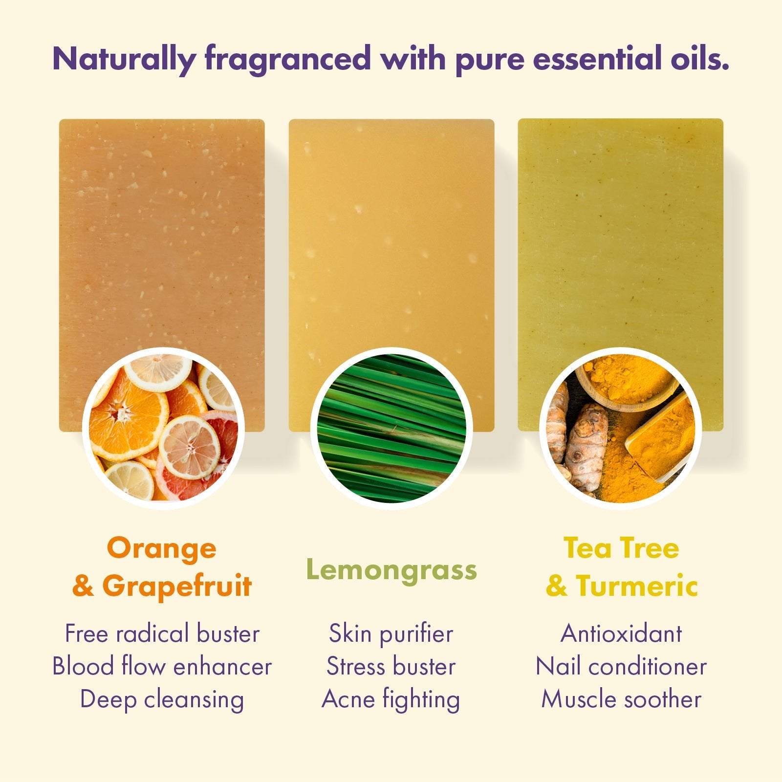 Trio Gift Set - Orange & Grapefruit, Lemongrass, Tea Tree & Turmeric - Wear Yaani